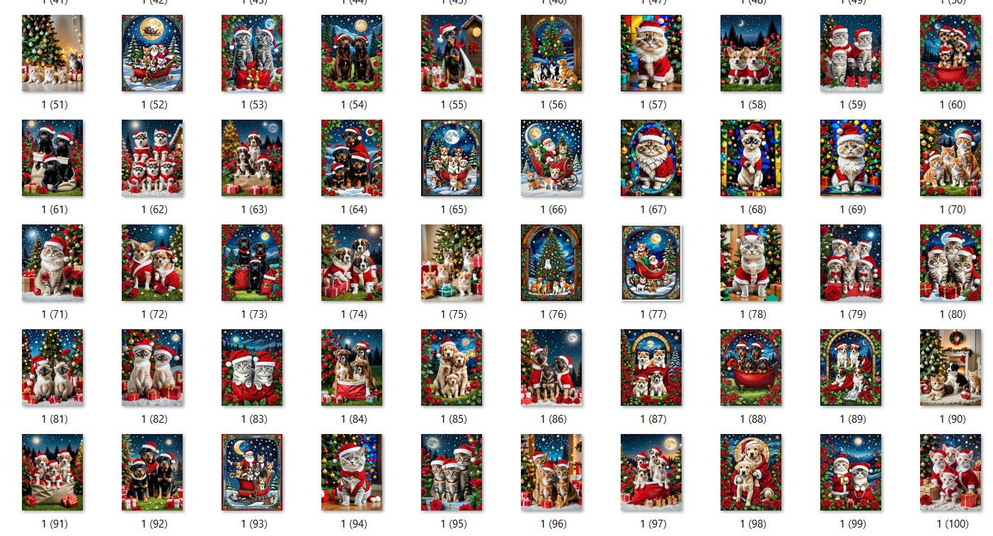 Christmas Cats and Dogs Digital Download Bundles