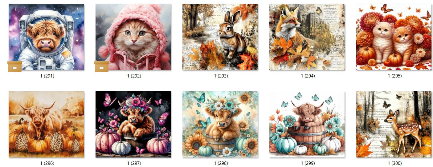 100 Ready To Press Sublimation Heat Transfer Print Bundles each with  10 Prints (PB1-1000)