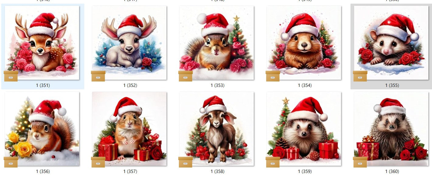 CHRISTMAS ANIMAL Ready To Press Sublimation Heat Transfer Print Bundles Of 10 Prints (LMHCHRISTMASANIMALS1-1000)