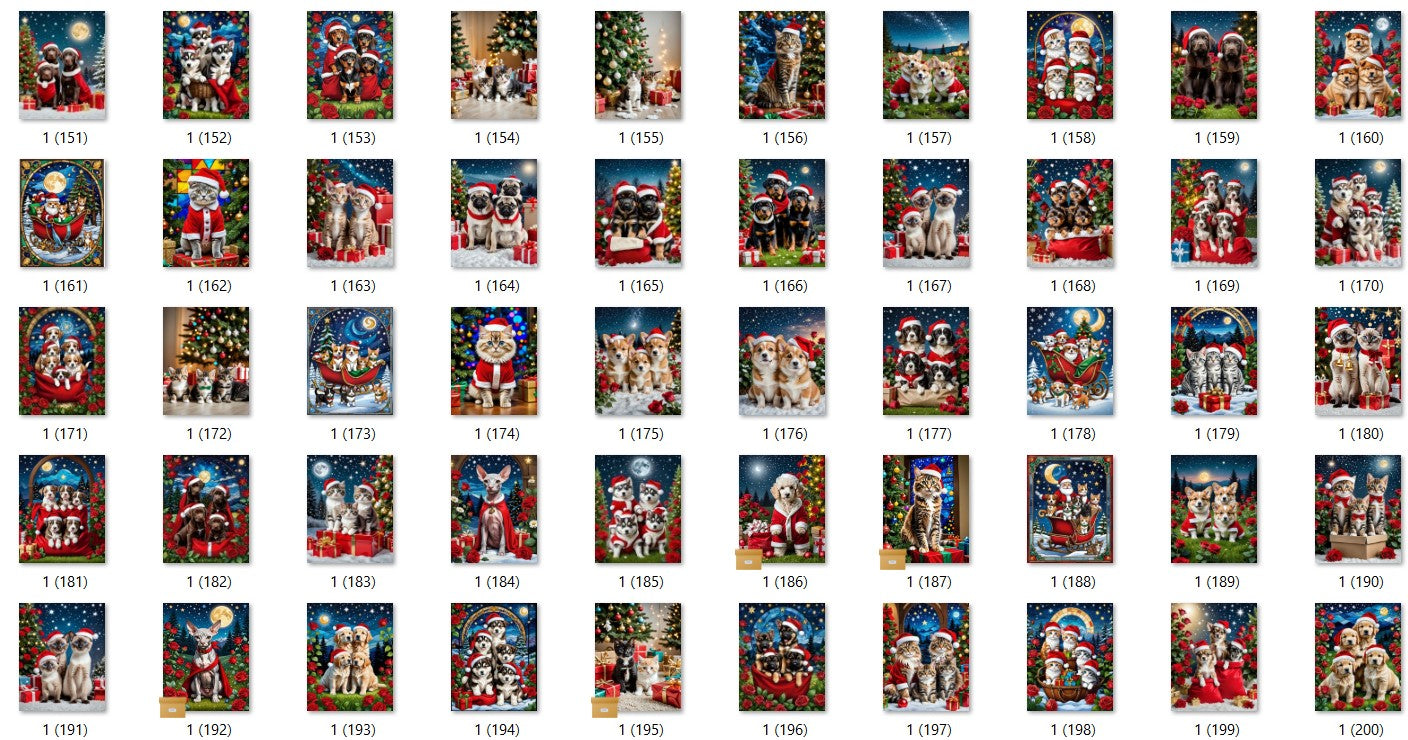 Christmas Cats and Dogs Digital Download Bundles